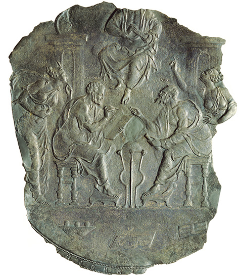 Plate with relief decoration of two philosophers debating eastern - photo 3