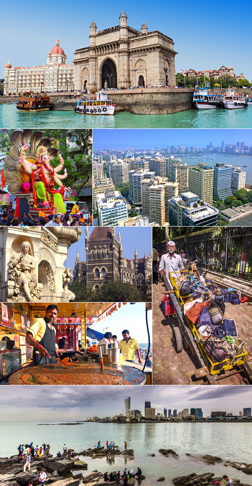 Clockwise from top Gateway of India modern Mumbai cityscape dabbawalla in - photo 3