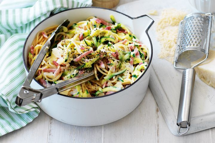 Here is a low carb twist to pasta night entitled Bacon and Basil Zucchini - photo 3