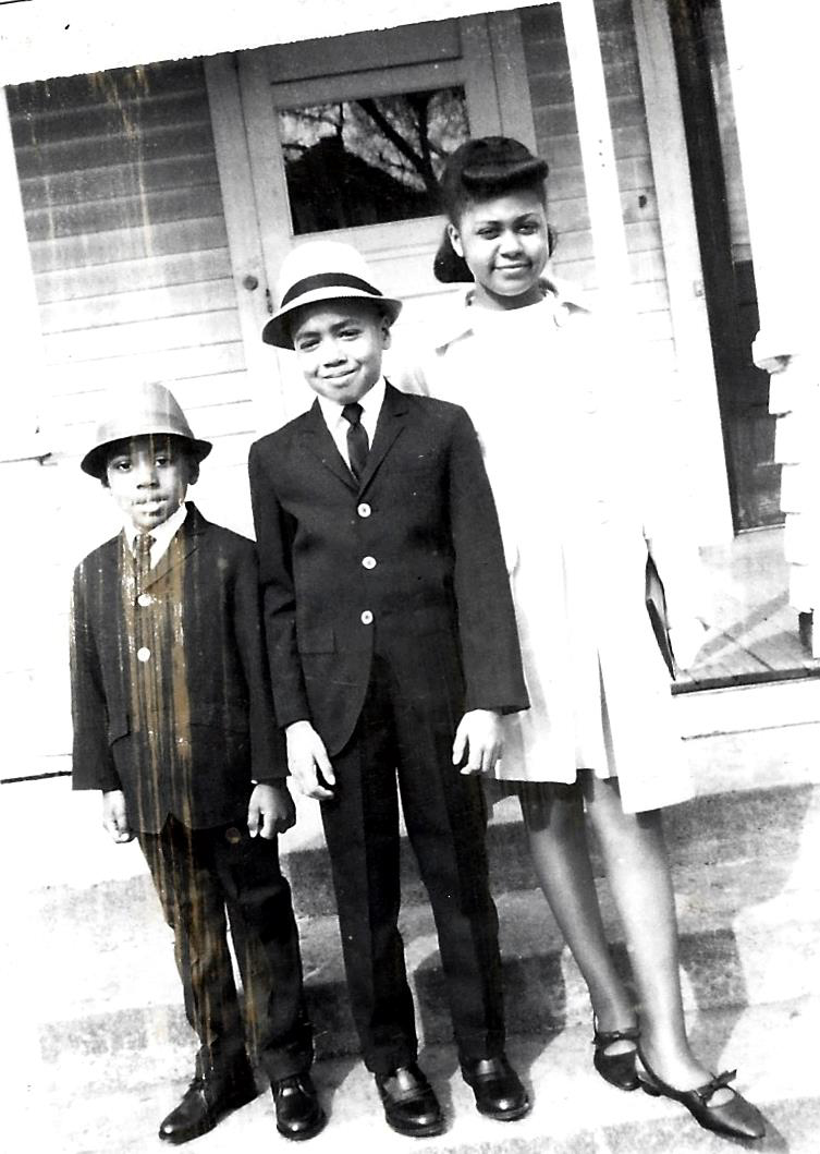 Little bro me and big sis after church Springfield mid-1960s Graduation - photo 6