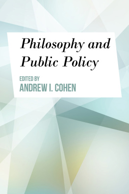 Cohen Philosophy and public policy