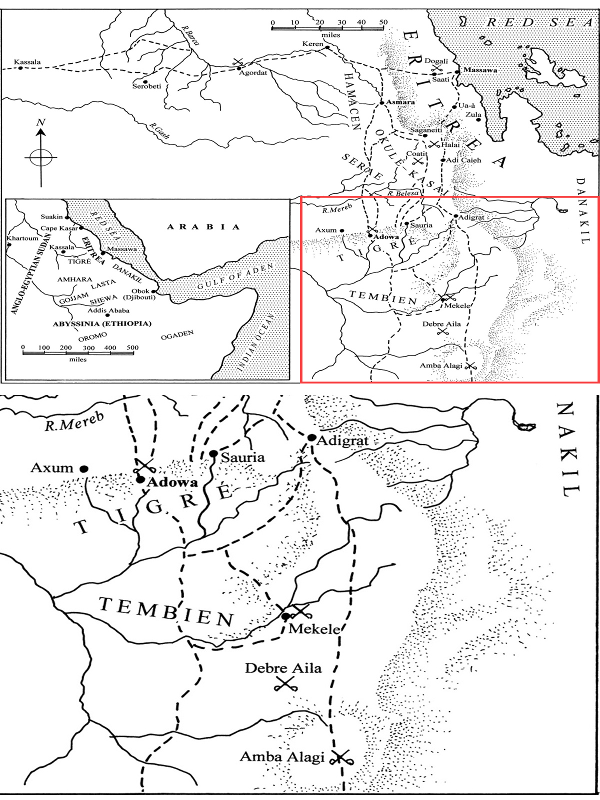 The Mahdist and Ethiopian campaigns 188596 broken lines indicate main Italian - photo 6