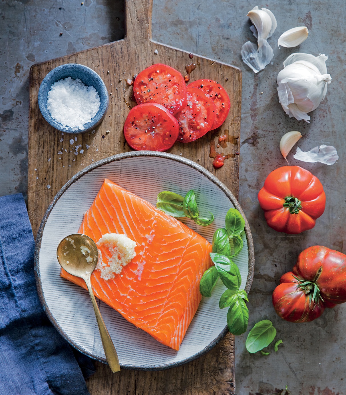 Grilled Salmon with Tomatoes Basil Copyright 2017 by Meredith Corpor - photo 2