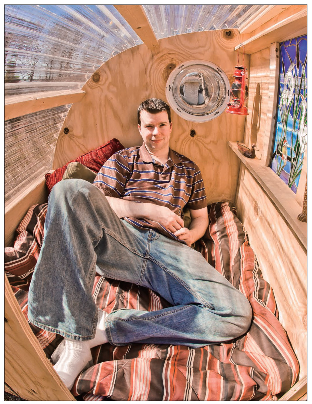 Me in the GottaGiddaWaya 100 disaster relief shelter I designed photo by - photo 3