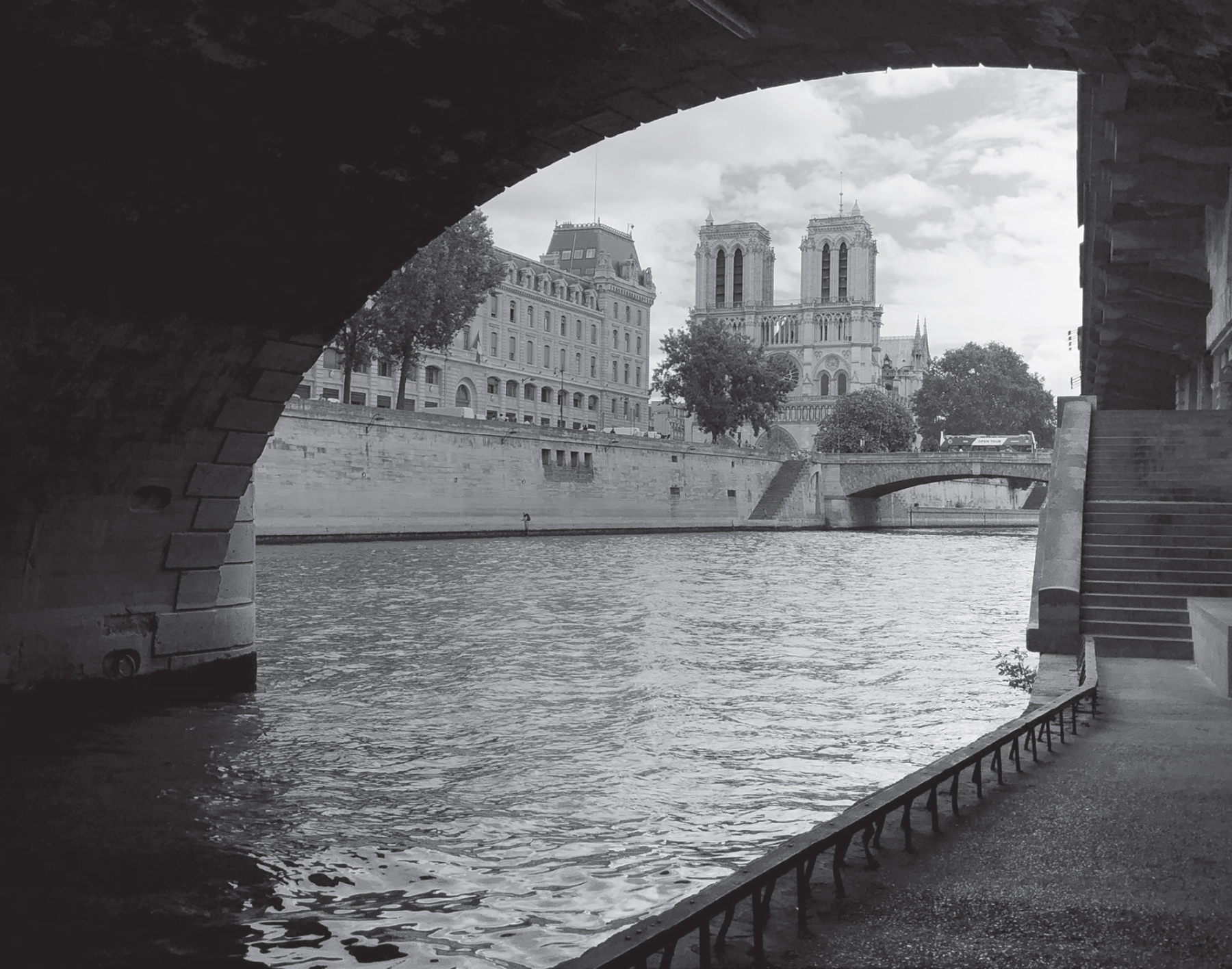 Notre-Dame Cathedral framed by the stone underpass of the Pont Saint-Michel - photo 10