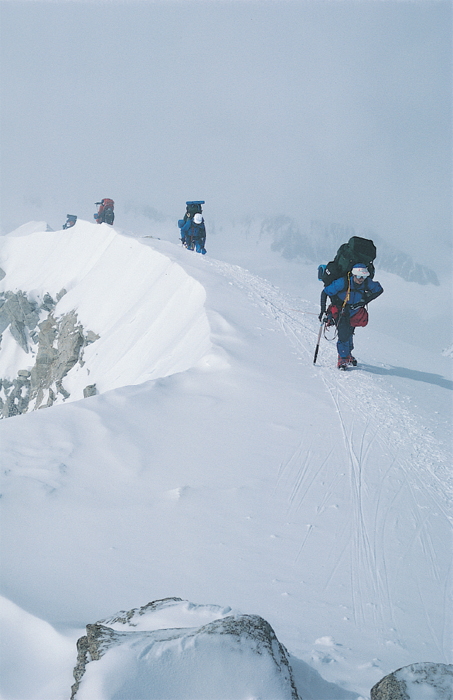 Climbers follow the West Buttress on their way to high camp located at 17200 - photo 16