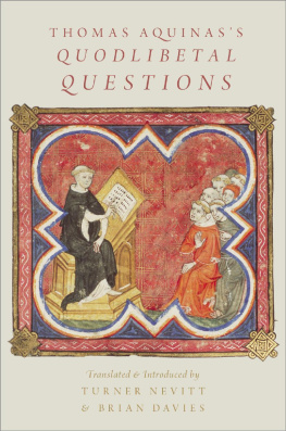 Brian Davies - Thomas Aquinas’s Quodlibetal Questions