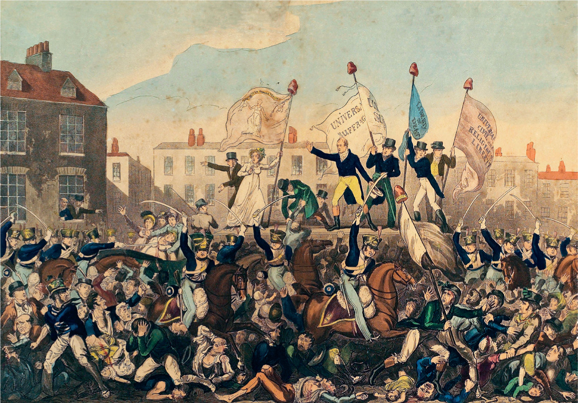 The Peterloo Massacre in a coloured engraving published by Richard Carlile - photo 7