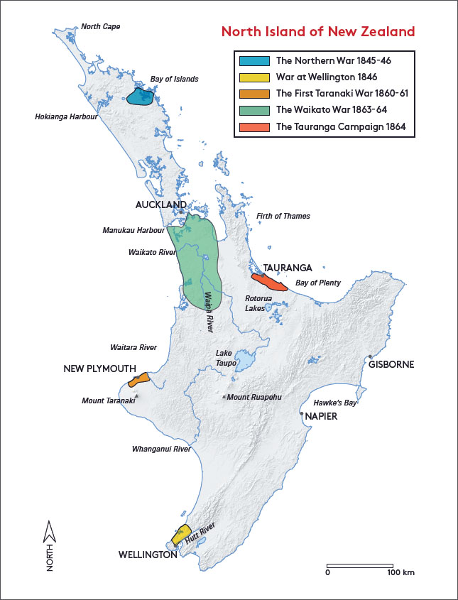 Map of the North Island showing the five major areas of conflict of the New - photo 10