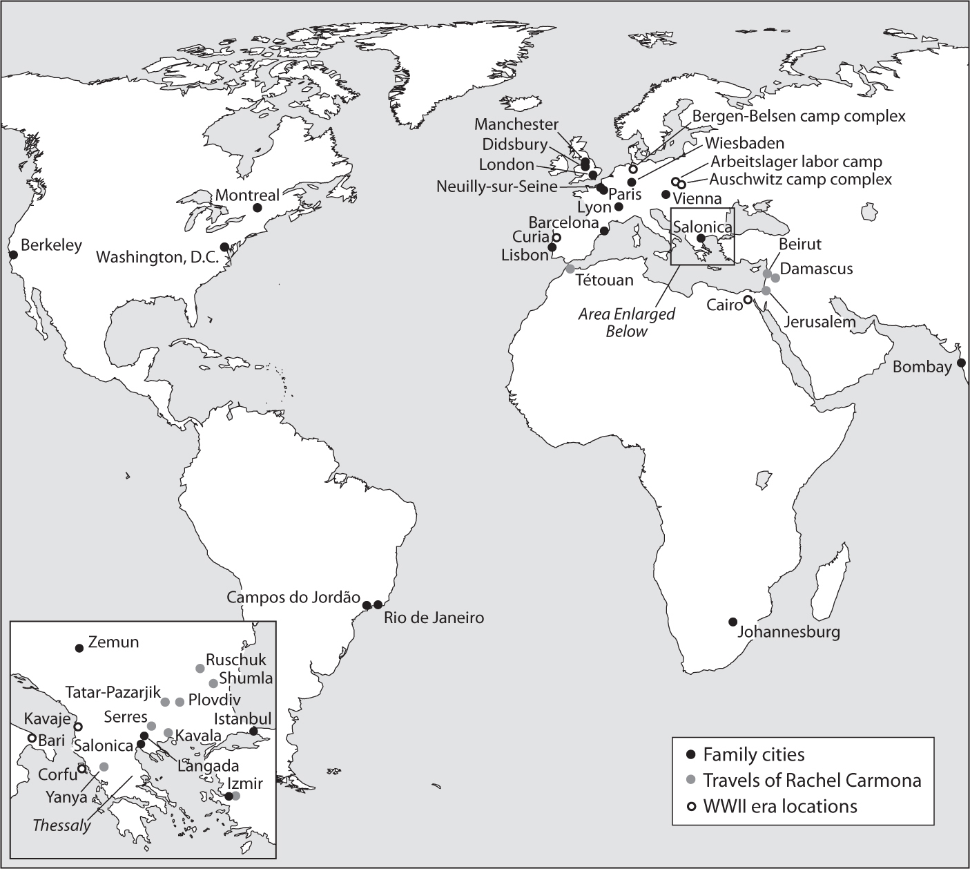 Map of the Levy family diaspora Ladino speakers began to abandon their - photo 5