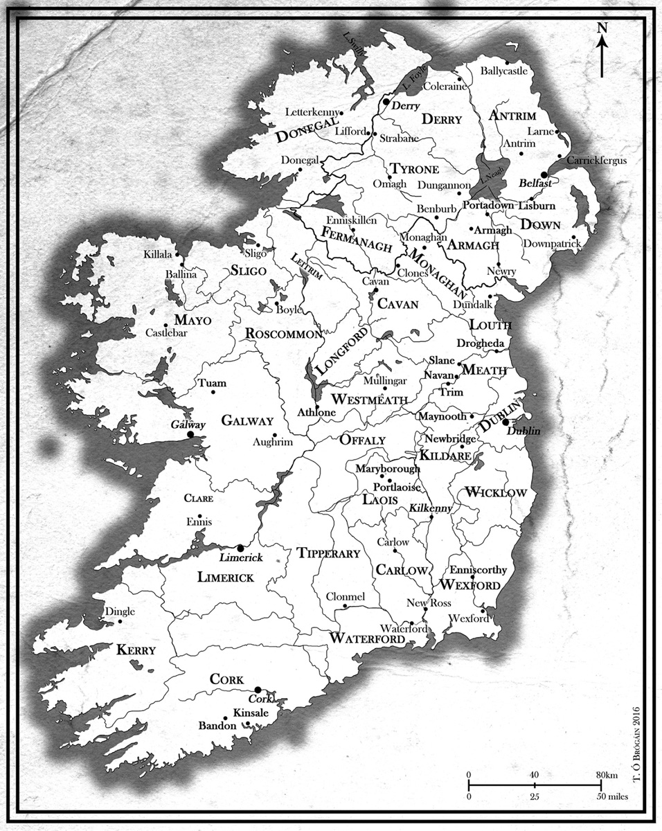 The island of Ireland showing political boundaries and urban areas with the - photo 4