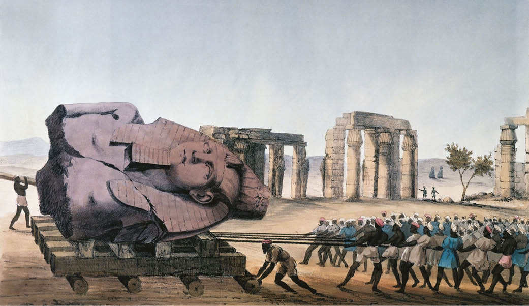 No easy task the Great Belzoni and his workmen haul away at the Young Memnon - photo 3