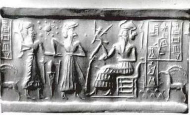 The image above shows a Sumerian cylinder seal circa 4000 BC with an oddly - photo 2