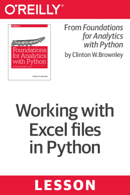 Clinton W. Brownley Working with Excel files in Python