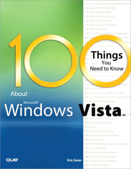 Eric Geier 100 things you need to know about Microsoft Windows Vista