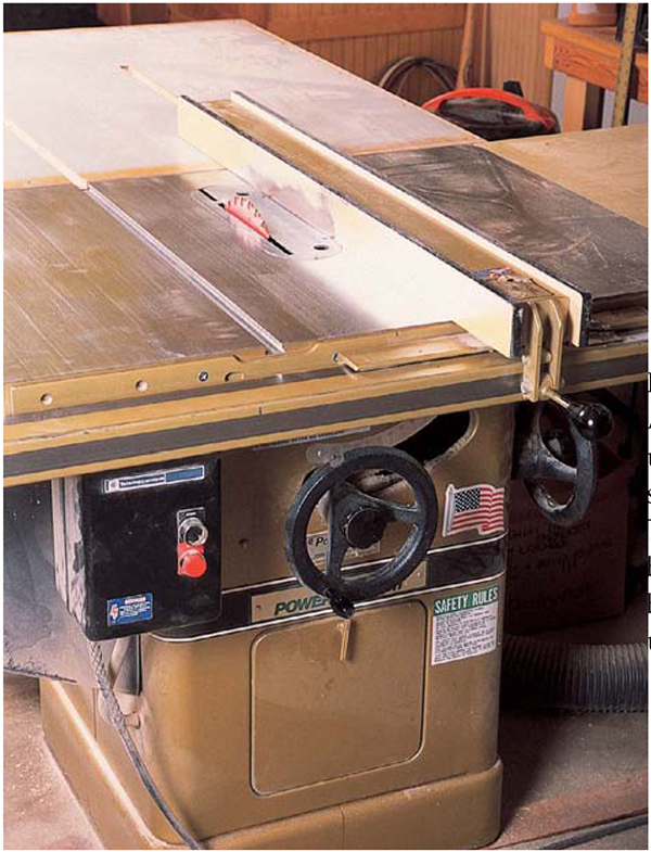 TABLE SAW A stationary electric saw that can cut wood straight on or at an - photo 8