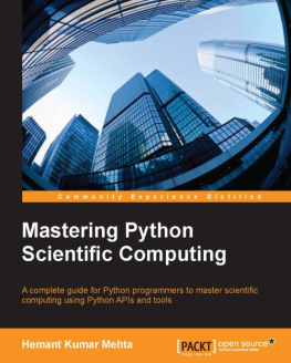 Hemant Kumar Mehta Mastering Python Scientific Computing