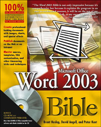 title Word 2003 Bible author Heslop Brent D Angell David - photo 1