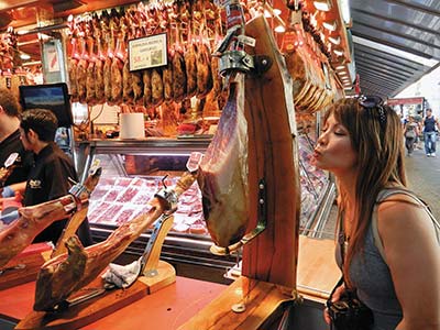 The vibrant and colorful Boqueria Market along the Ramblas evokes deep - photo 14