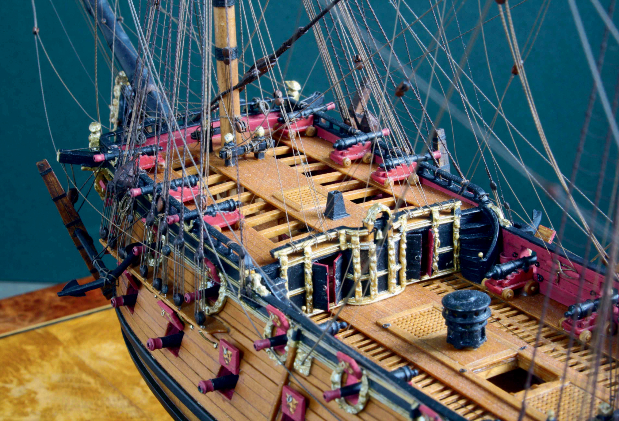 Forecastle and deck details from Philip Reeds model of the Hampton Court 1678 - photo 8