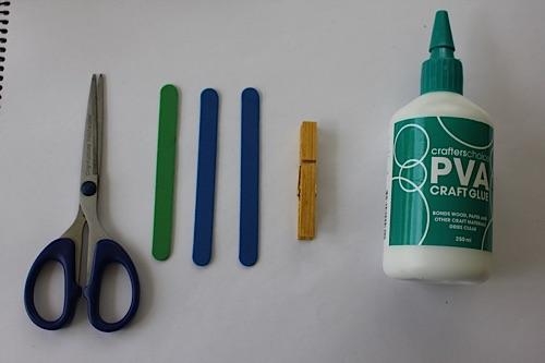 Materials 1 peg 3 foam strips PVA glue scissors Step 1 Paint or - photo 1