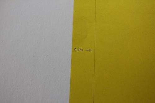 Step 1 Measure 2 strips of yellow and black A4 paper approx 3cm wide - photo 9