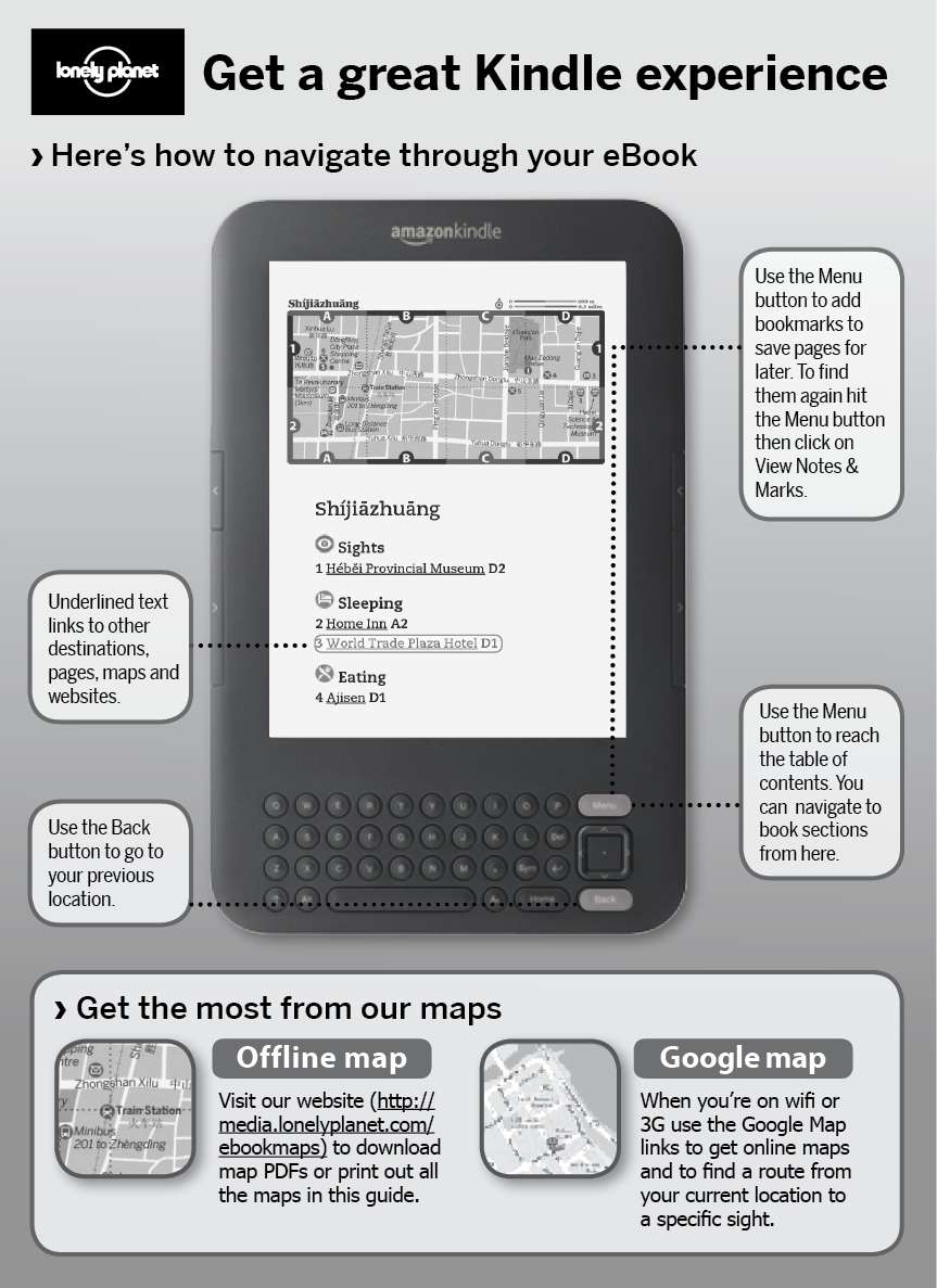 GETTING THE MOST OUT OF LONELY PLANET MAPS E-reader devices vary in their - photo 1