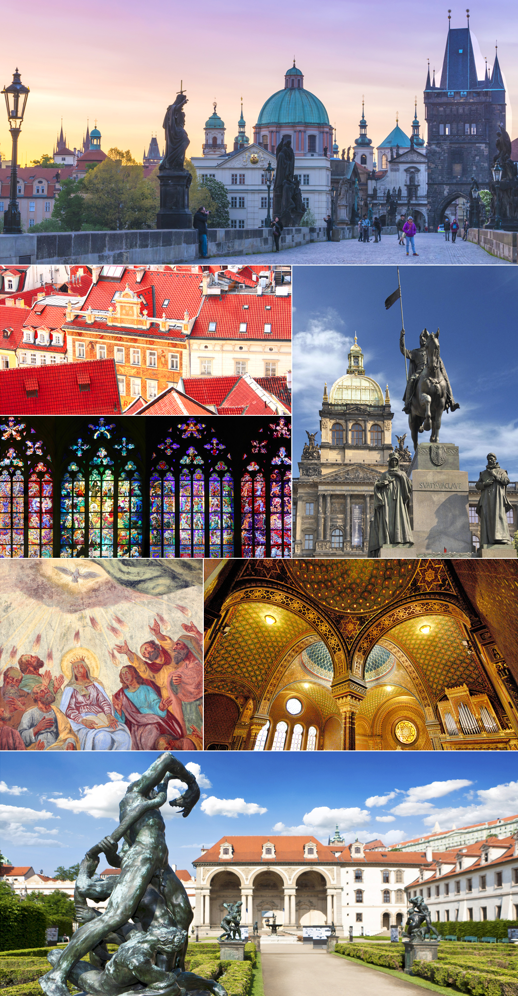 Clockwise from top Charles Bridge Wenceslas Square Spanish Synagogue - photo 2