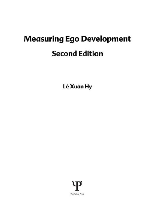 Measuring Ego Development Second Edition Measuring Ego Development Second - photo 1