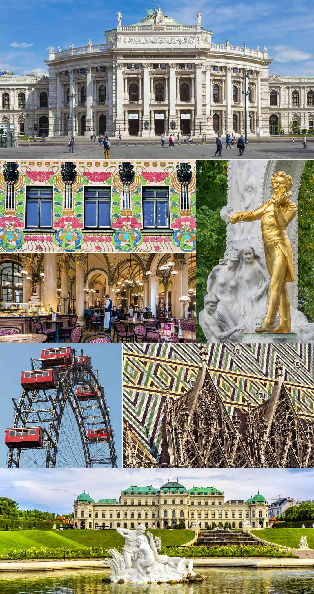 Clockwise from top Faade of the Staatsoper Johann Strauss Monument patterned - photo 2