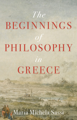 Maria Michela Sassi - The Beginnings of Philosophy in Greece