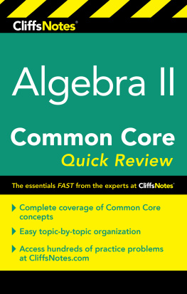 Wendy Taub-Hoglund Cliffsnotes Algebra II Common Core Quick Review