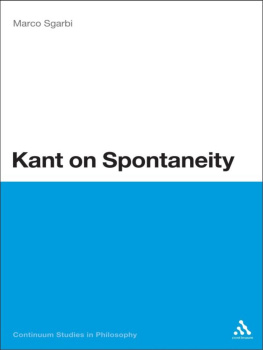 Sgarbi Marco. - Kant on Spontaneity