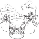 Dress up pillar candles with eyelet lace gingham ribbon or raffia bowstuck - photo 5