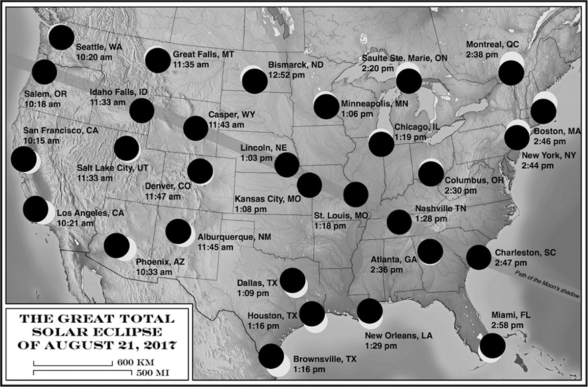 Path of the Moons shadow across the United States on August 21 2017 The - photo 3