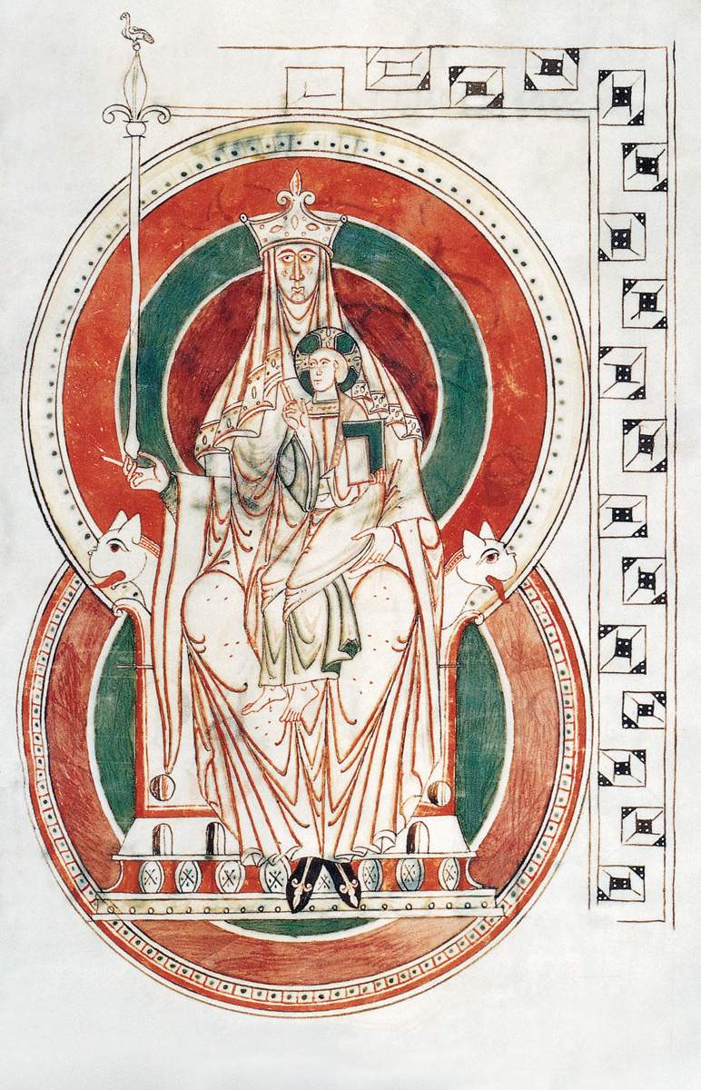 Mary as Sophia on the Lion Throne c 1150 Illuminated manuscript Bodleian - photo 3