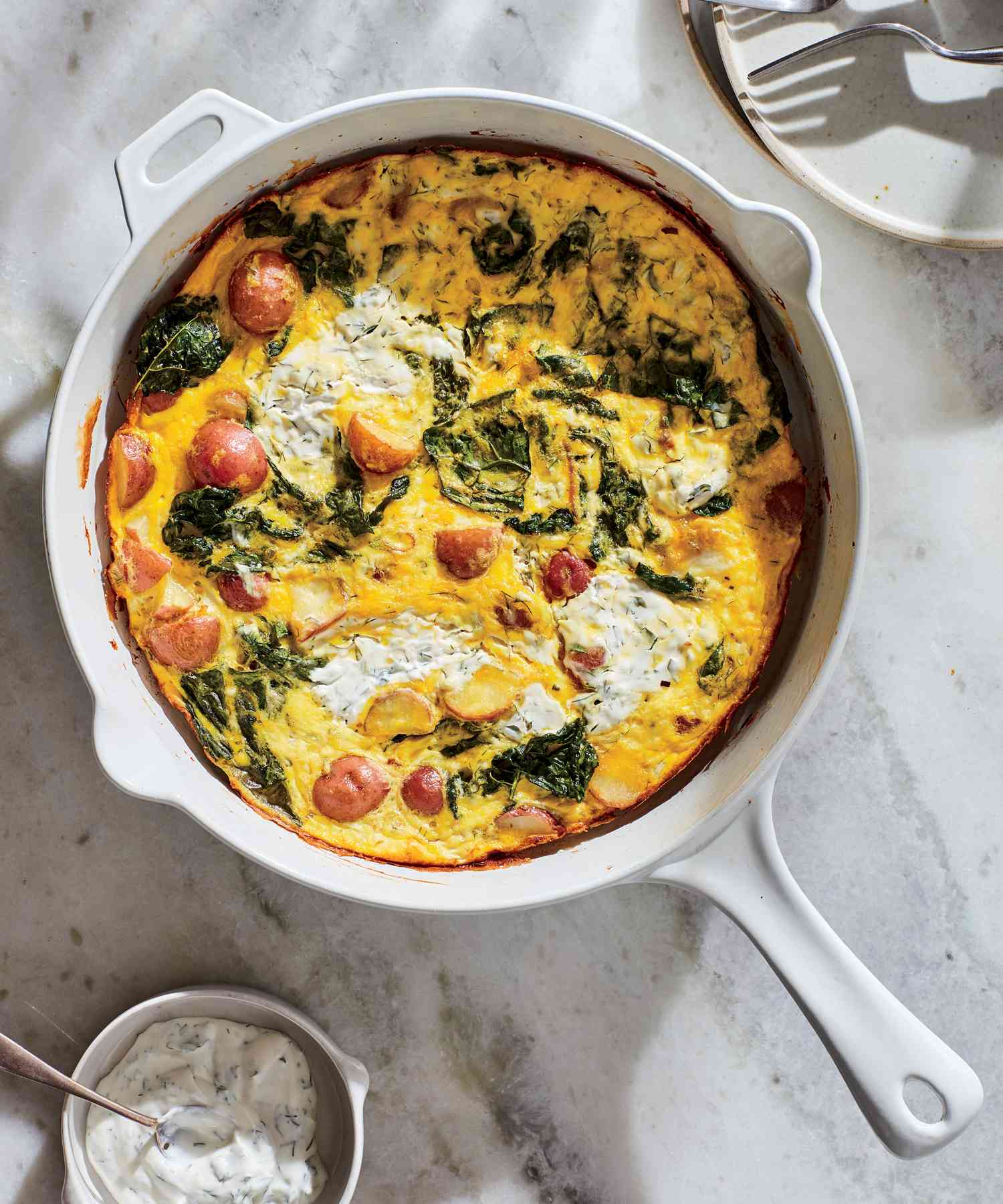 SPANISH FRITTATA WITH HERBY YOGURT AND GREENS GRAIN BOWL WITH SPICED - photo 4