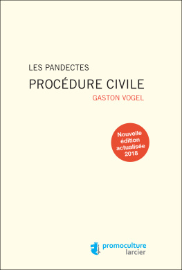 Vogel Gaston - Les Pandectes – Procédure civile