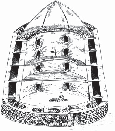 Brochs were a type of circular dry stone fort with an inner courtyard of about - photo 5