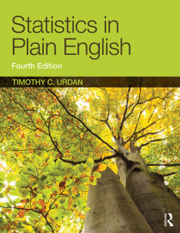 Timothy C. Urdan Statistics in Plain English