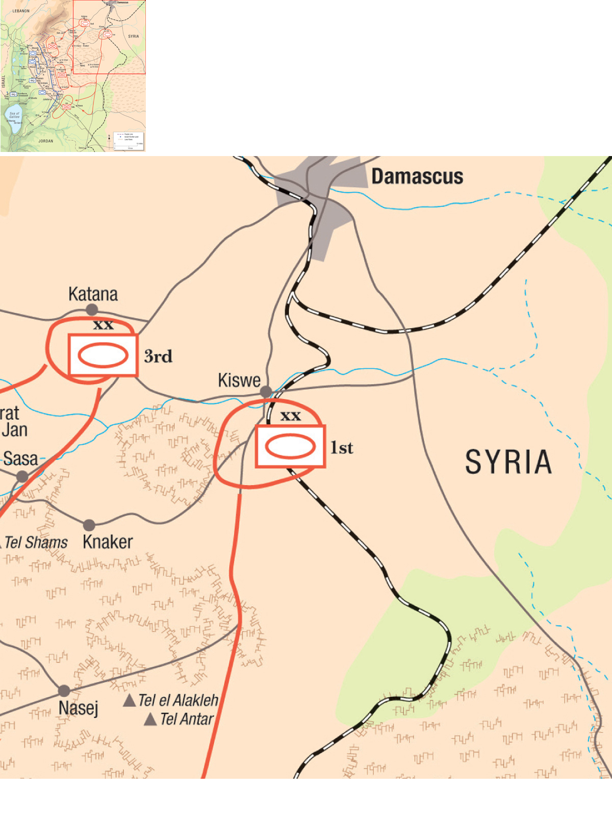 The eastern boundary of the Golan facing the Damascus Plain ran in an - photo 6