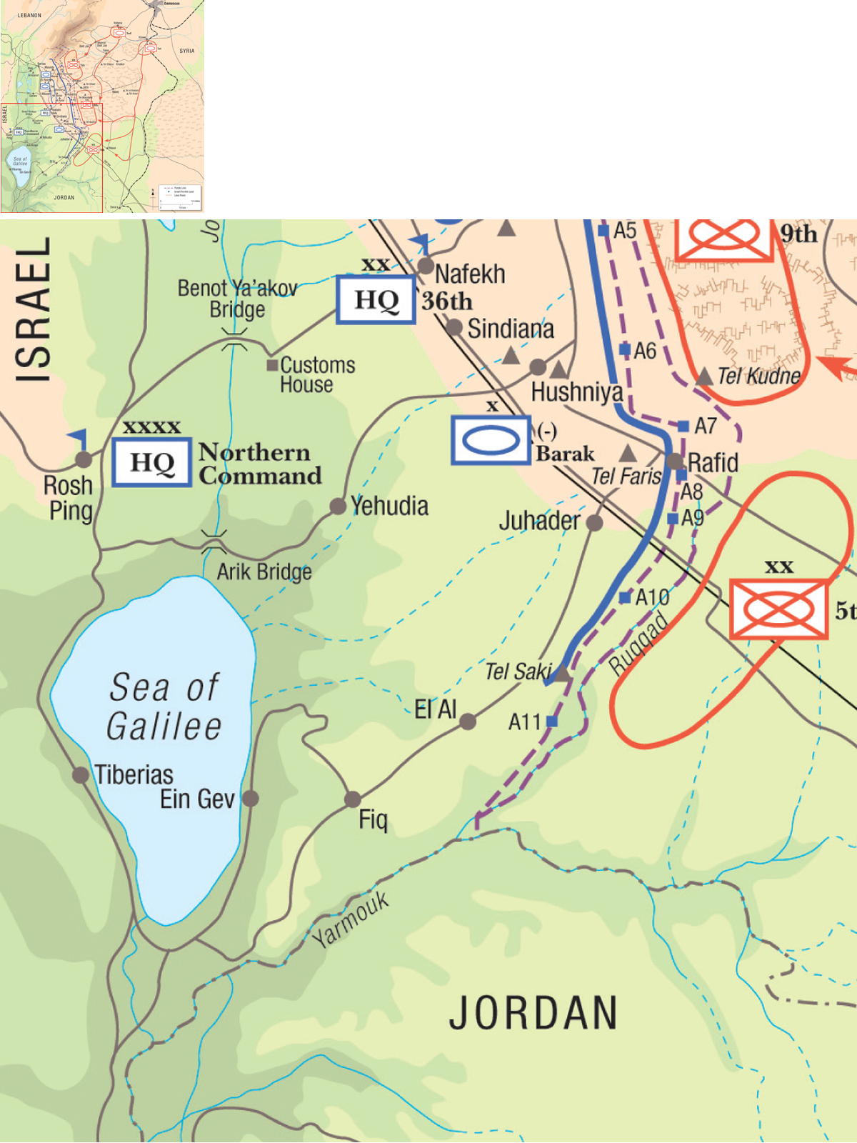 The eastern boundary of the Golan facing the Damascus Plain ran in an - photo 7