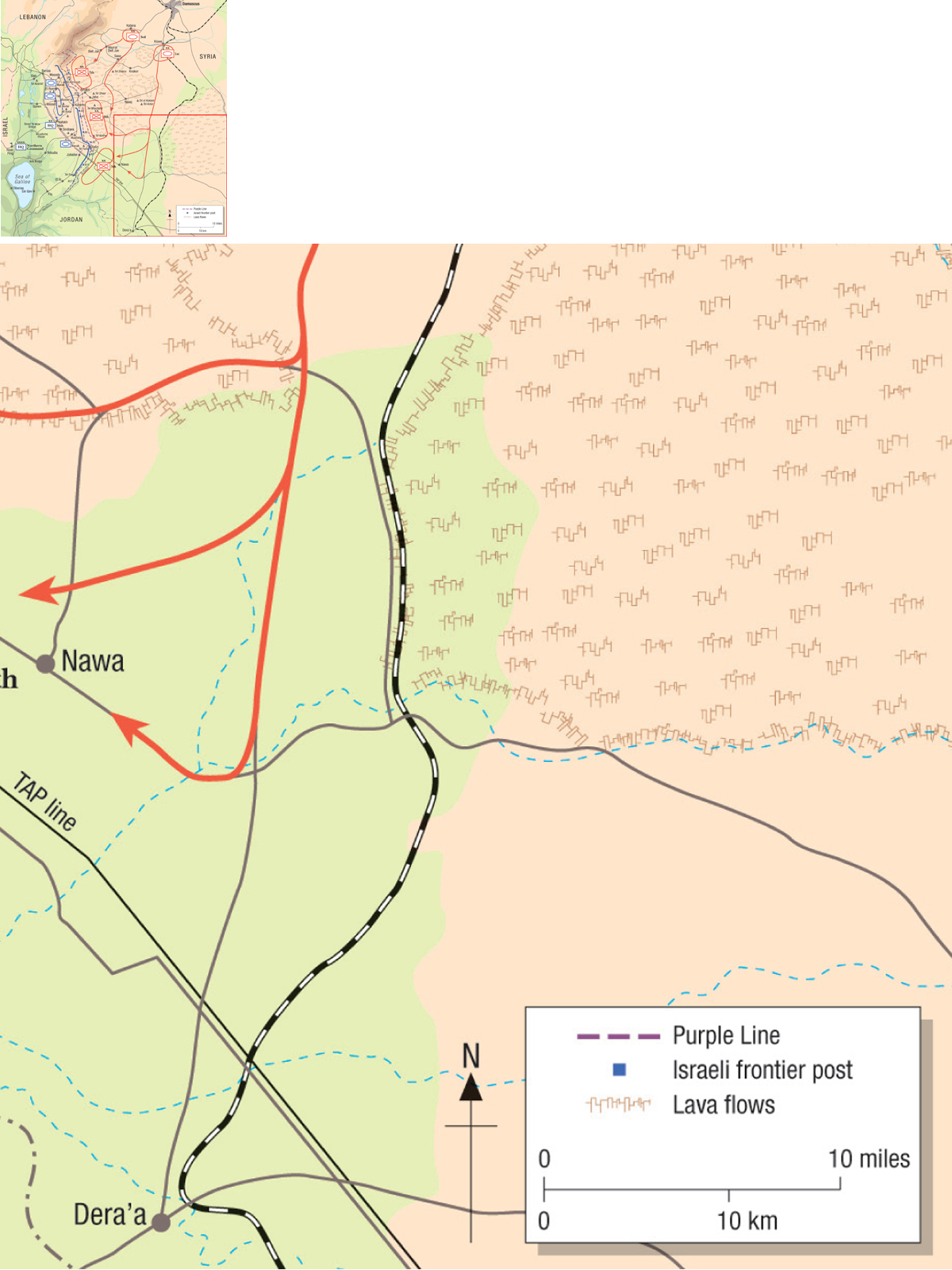 The eastern boundary of the Golan facing the Damascus Plain ran in an - photo 8