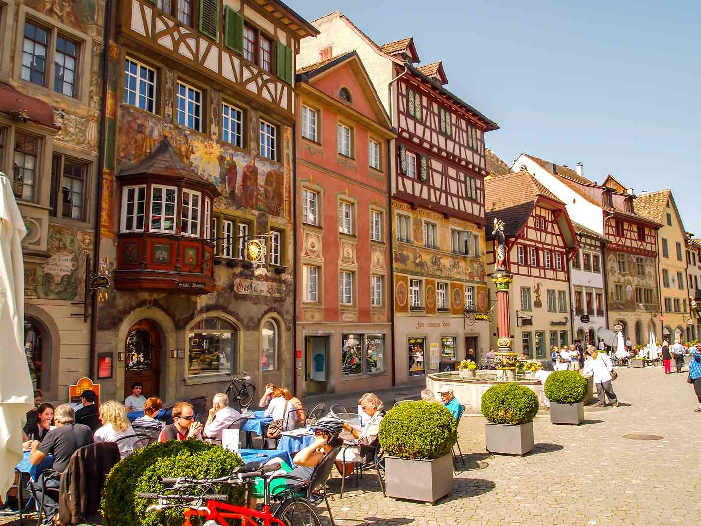 Stein am Rhein Switzerland Patrons enjoying the towns Rathausplatz Trip - photo 5