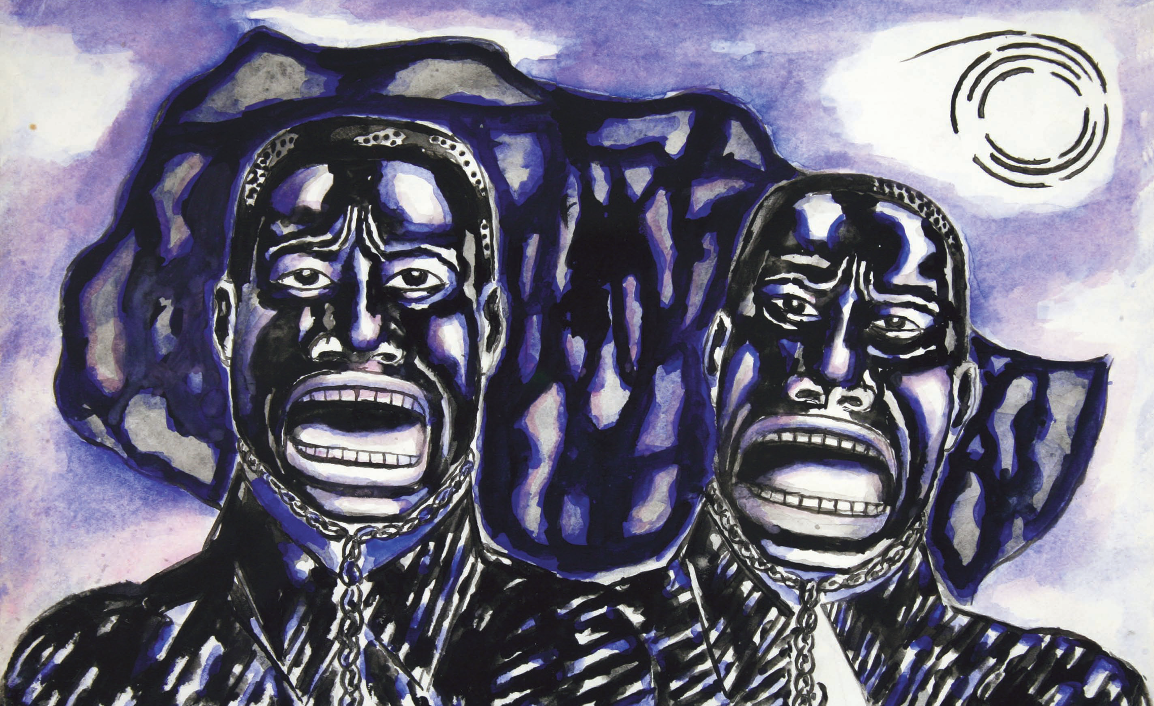 GERARD SEKOTO Untitled two men in chains 1977 Watercolor on card 212 x 296 mm - photo 4