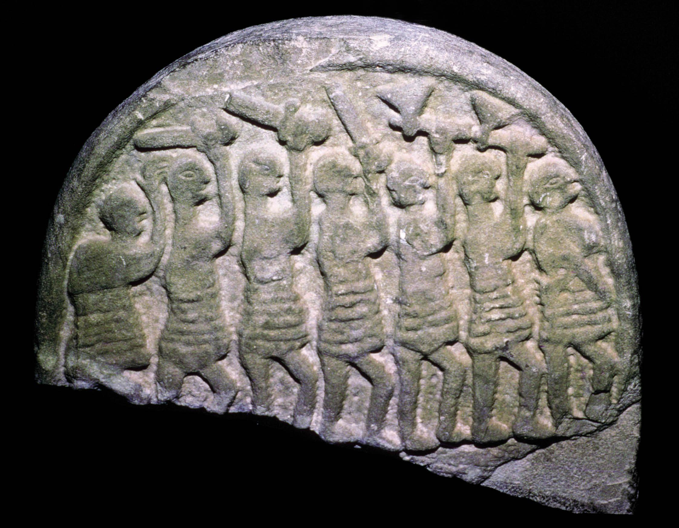 Part of an early medieval gravestone from the monastery of Lindisfarne Holy - photo 2