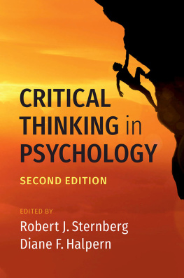 Robert J. Sternberg Critical Thinking in Psychology