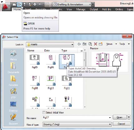Fig 19 The Open icon in the Quick Access toolbar brings the Select File - photo 13