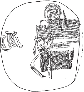 Sketch of the contents of a Scythian warriors burial mound opened in the - photo 2