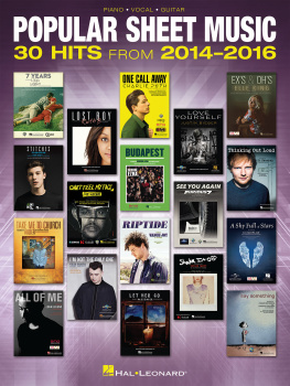 Hal Leonard Corp. - Popular Sheet Music: 30 Hits from 2014-2016